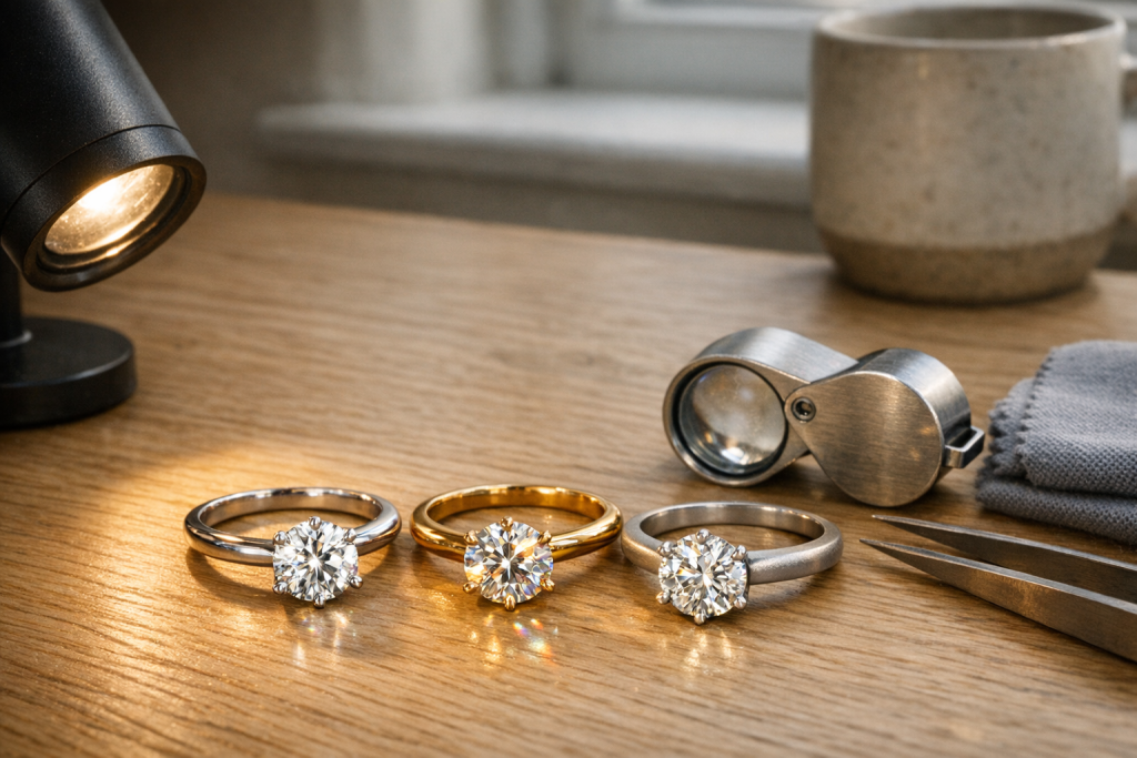 Diamant-look uden tvivl: Sådan vælger du mellem moissanite, diamant og lab-grown (og tester glansen selv)