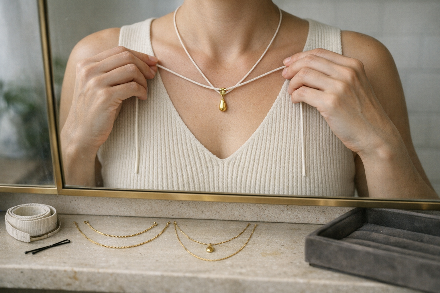Halskæden der “sidder rigtigt”: længder, udskæringer og de små tricks foran spejlet