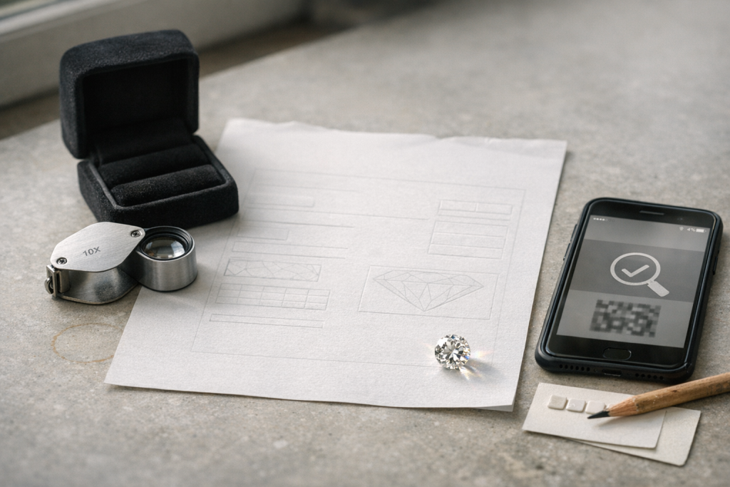 Sådan gennemskuer du et lab-grown diamantcertifikat (uden at få svedige håndflader)