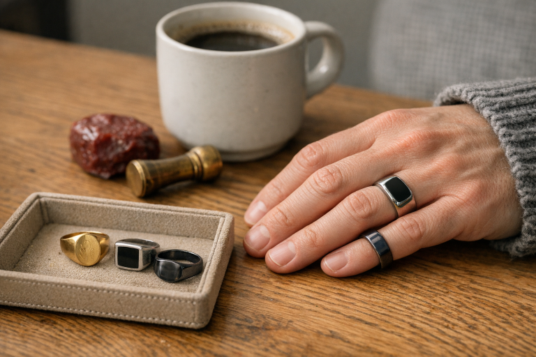 Signetringen, du faktisk får lyst til at bruge: betydning, finger og gravering uden myter