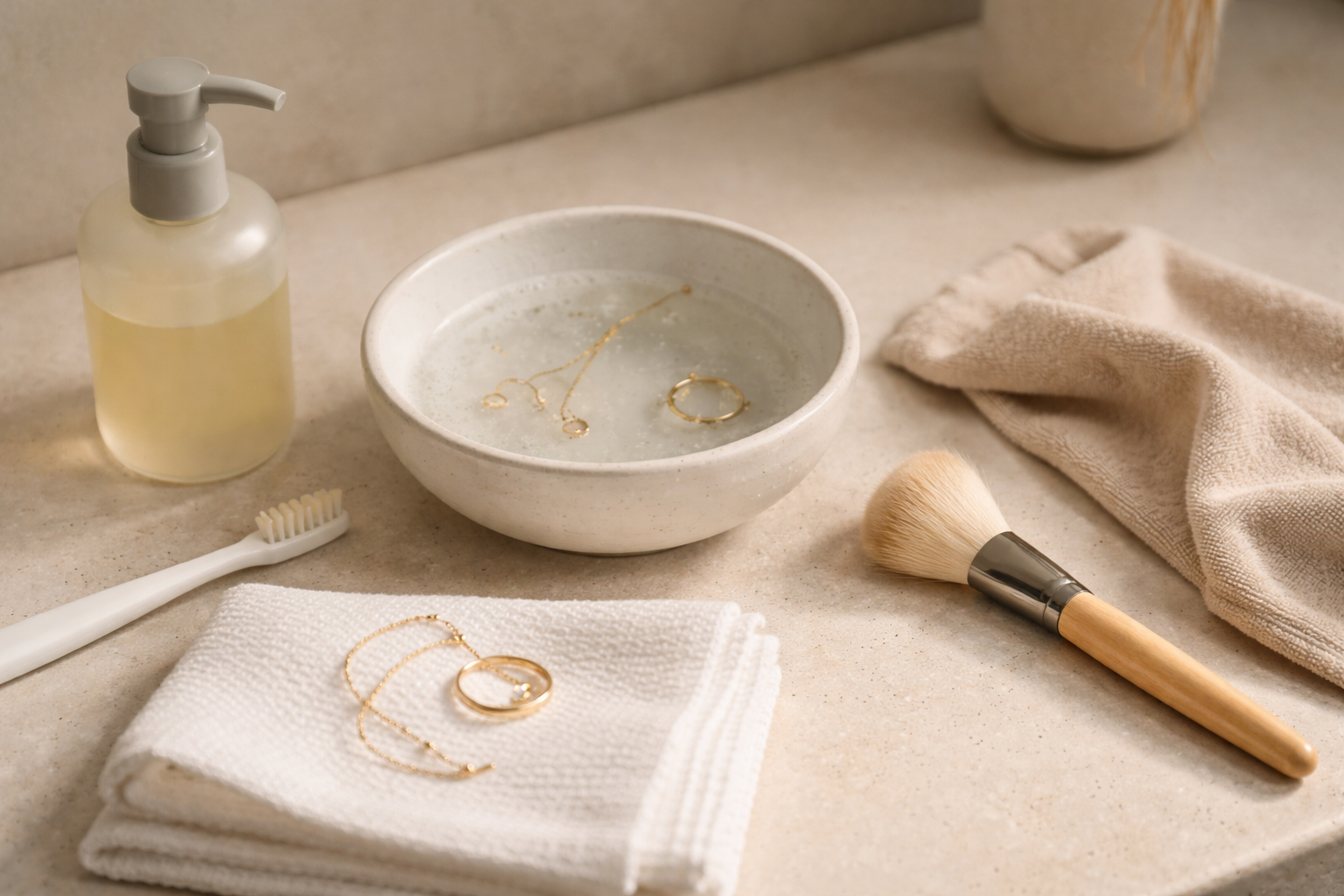 Forgyldte smykker uden slitage: min rolige rengøringsguide