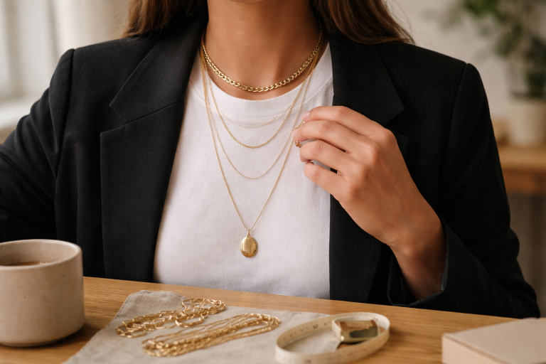 Halskæde layering uden knuder: mine længde-regler og 3 opskrifter, der virker