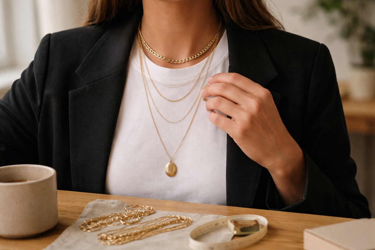 Halskæde layering uden knuder: mine længde-regler og 3 opskrifter, der virker