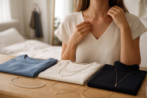 Sådan vælger du halskæde til dit outfit: udskæringer, længder og lag-på-lag uden rod