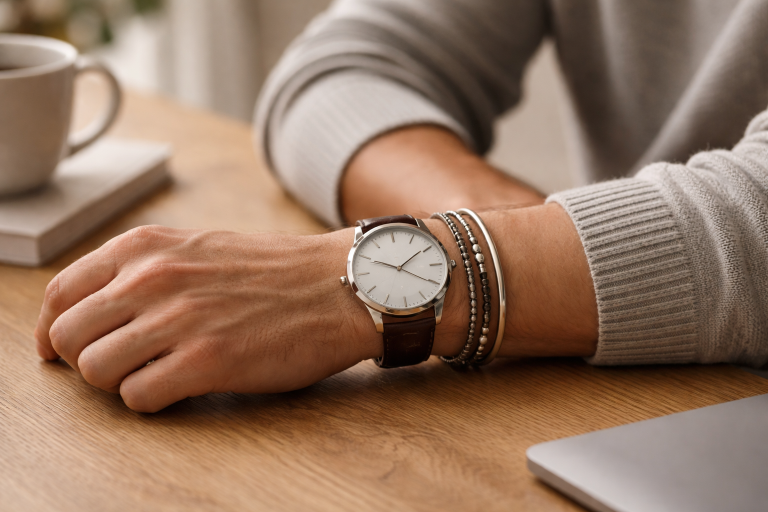 Sådan styler du armbånd: proportioner, ur og stacking uden støj